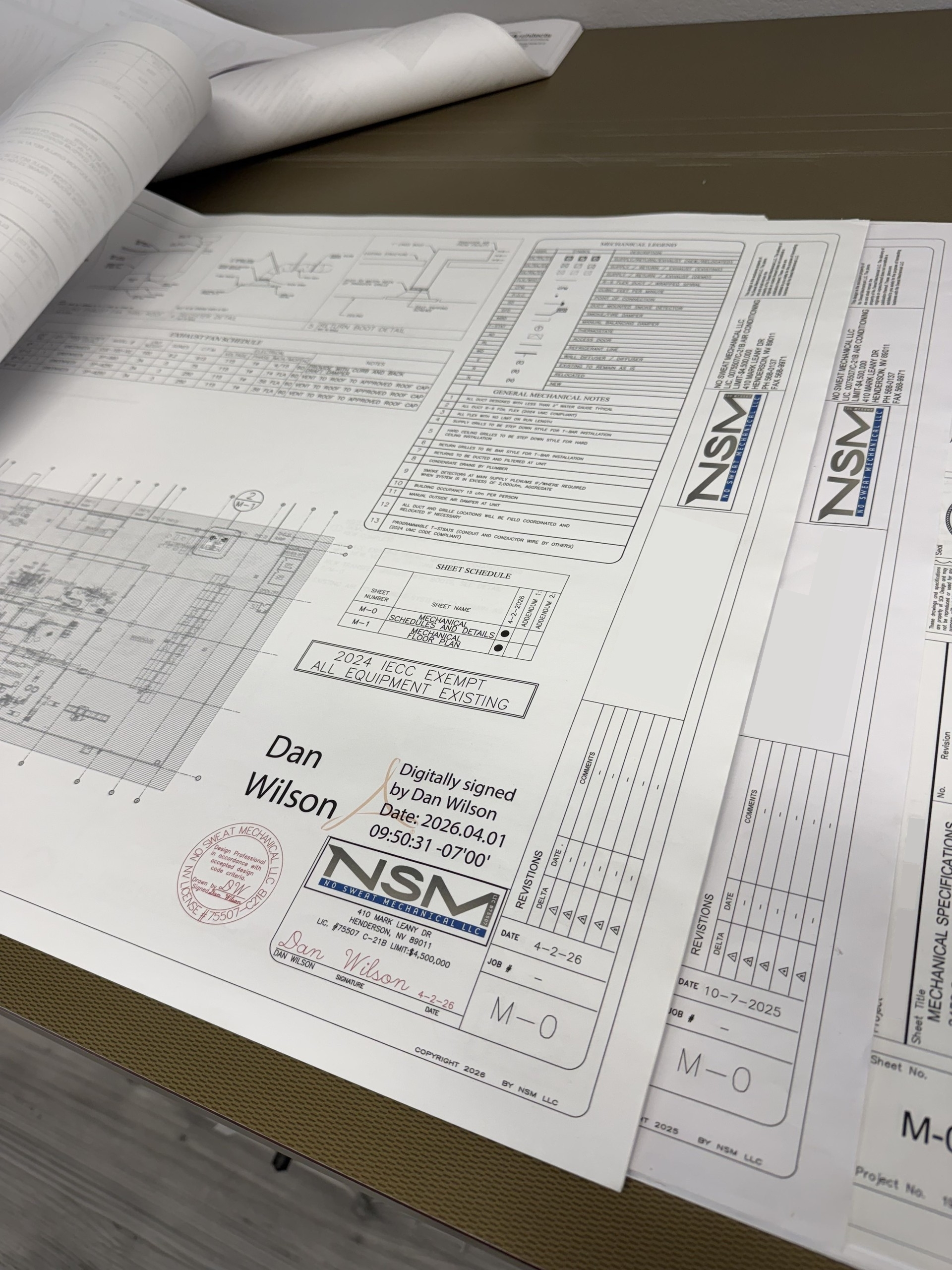 NSM mechanical plans and drawings for value engineering review